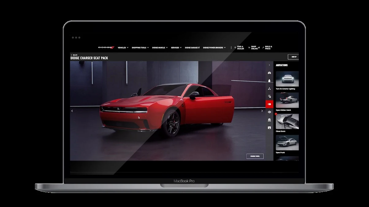 Dodge product configurator on desktop