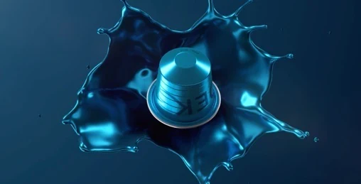 CGI coffee capsule visual